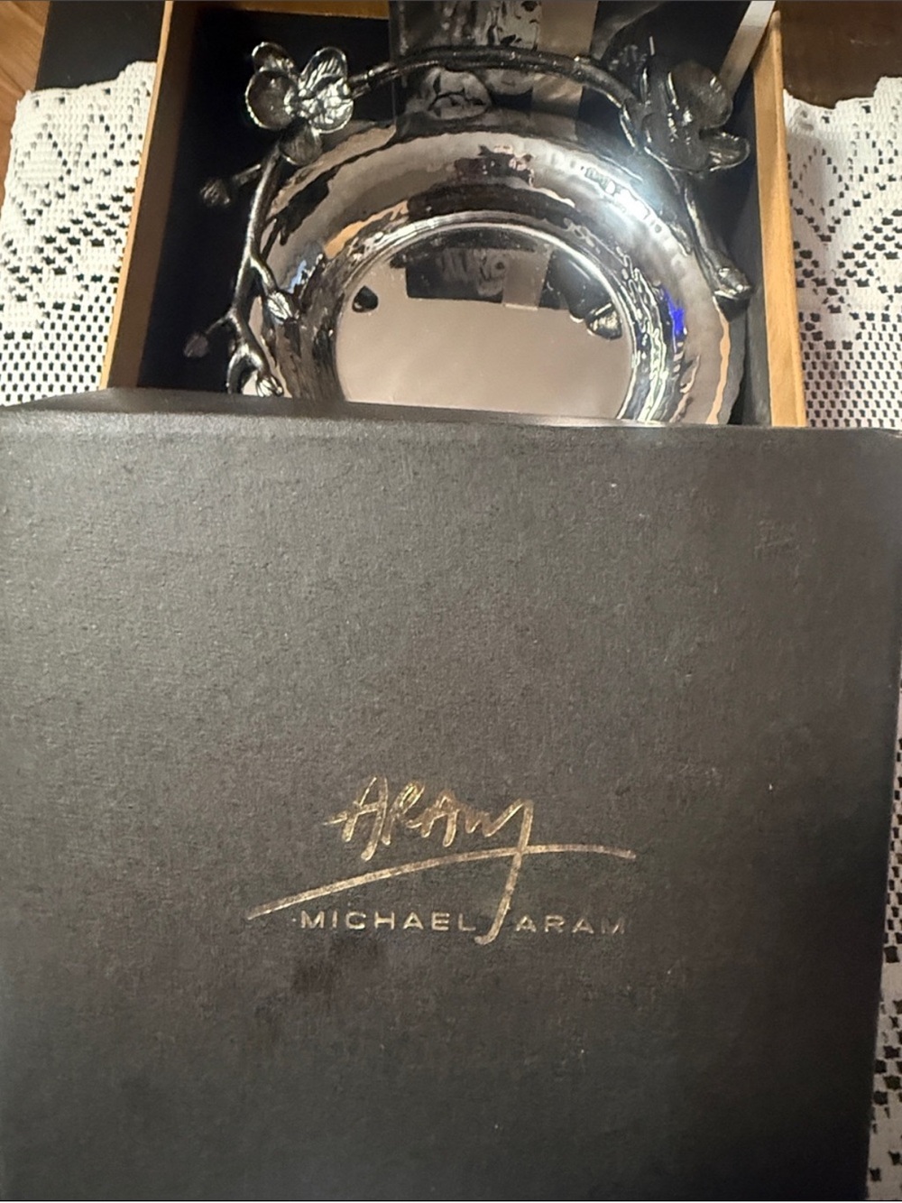 Michael Aram "Black Orchid" wine coaster - Picture 6 of 7